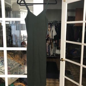 Dark Green Bodycon Midi Camisole Dress